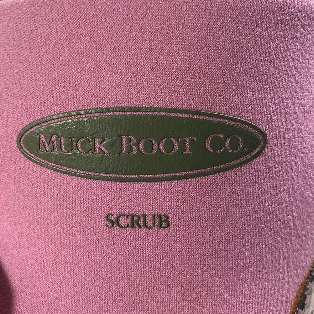 Muck Boot  Scrub Womens 9 9.5 Pink Houndstooth Neoprene Rubber  Mid Boots